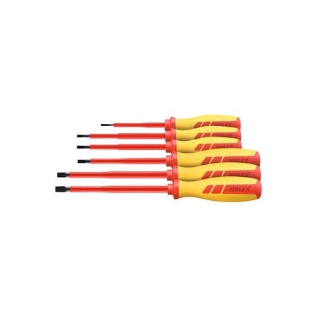 Holex Electrician's screwdriver set for slot-head fully insulated- Number of screwdrivers: 6 663311 6